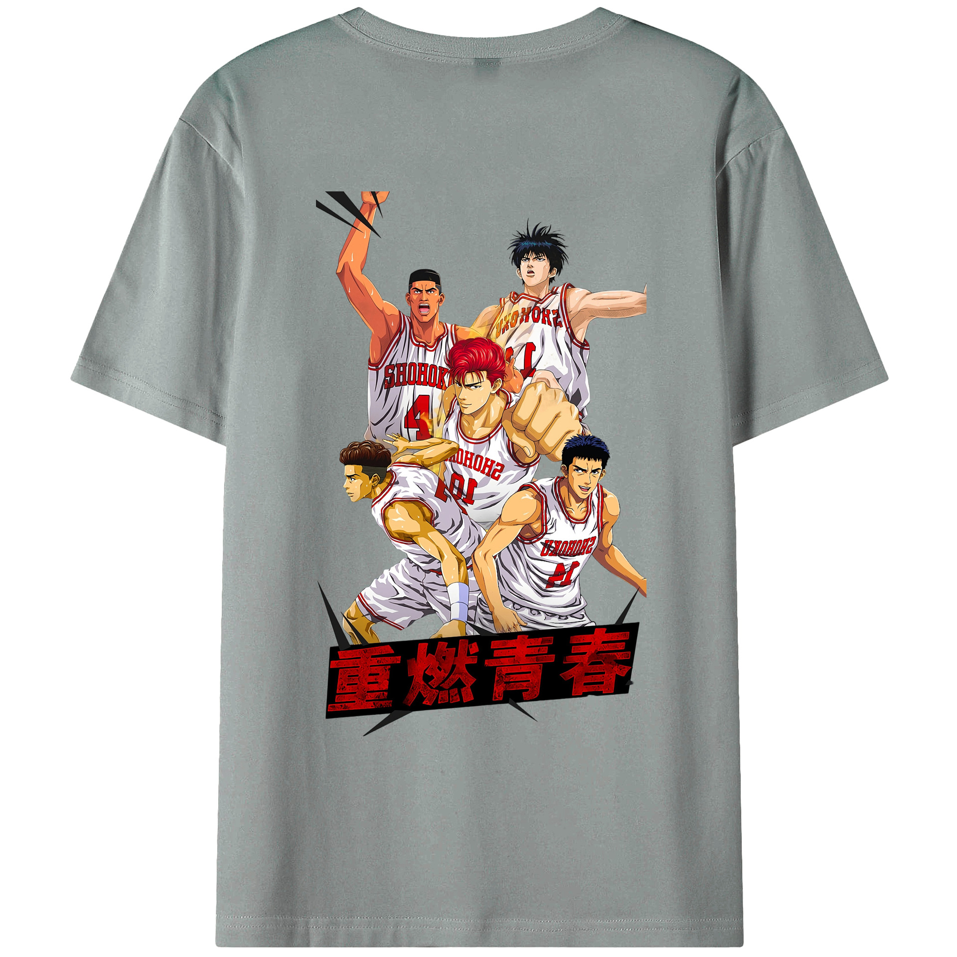 （画像用） SLAM DUNK／スラムダンク 綿100％ メンズ半袖Tシャツ（バックプリント） 通気性